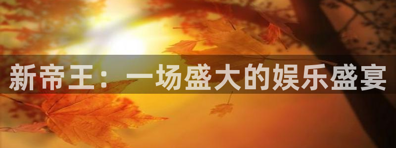 壹号娱乐股份：新帝王：一场盛大的娱乐盛宴