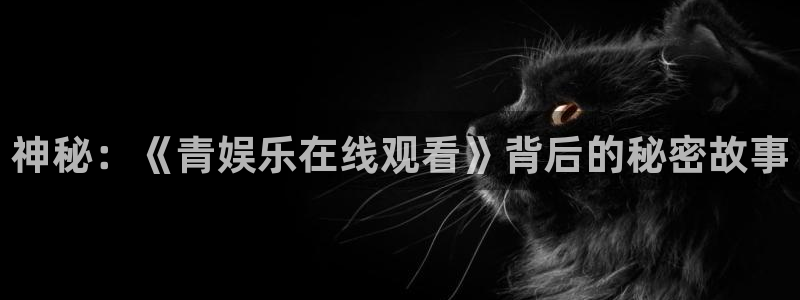 壹号娱乐登录界面入口：神秘：《青娱乐在线观看》背后的秘密故事